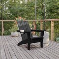 Flash Furniture Black Adirondack Patio Chair with Cupholder LE-HMP-1045-10-BK-GG